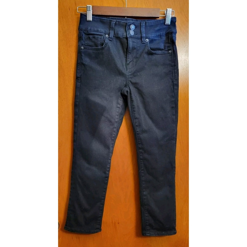 American eagle next level stretch black jeans super hi-rise Crop 2 Short Flaw- C